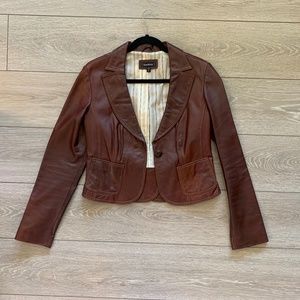 EUC! Bebe Genuine Crop Leather Jacket